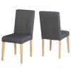 Seconique Aspen Pair of Chairs in Dark Grey Fabric