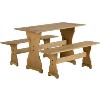 Dining Table &amp; 2 Benches in Solid Pine - Corona