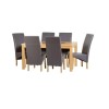 Seconique Wexford 59&quot; Dining Set - G1 - Oak Veneer/Walnut Inlay/Charcoal PU