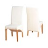 Seconique Wexford Dining Set- Oak Dining Table &amp; 6 Cream Faux Leather Dining Chairs