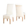 Seconique Wexford Dining Set - Oak Dining Table &amp; 6 Cream Faux Leather G10 Dining Chairs