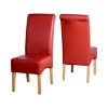 Seconique Wexford Dining Set - Oak Dining Table &amp; 6 Red Faux Leather G10 Dining Chairs