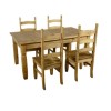 Seconique Corona Extending Dining Set- Waxed Pine Dining Table &amp; 4 Pine Dining Chairs