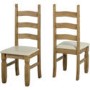 Seconique Corona Pine Extending Dining Set + 6 Cream PU Dining Chairs