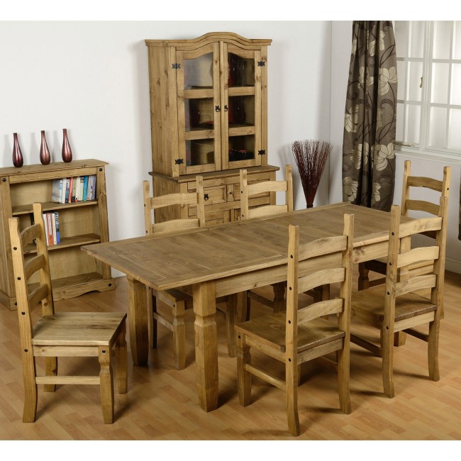 Seconique Corona Extendable Dining Table & 6 Pine Dining Chairs