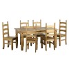 Seconique Corona Extendable Dining Table &amp; 6 Pine Dining Chairs