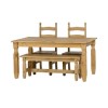 Seconique Corona 5&#39; Dining Set With 4&#39; Bench And 2 Chairs - Distressed Waxed Pine
