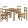 Seconique Panama Dining Set - Natural Wax Pine Dining Table &amp; 4 Natural Wax Pine Dining Chairs