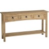Seconique Corona 3 Drawer Console Table in Distressed Waxed Pine