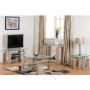 Glass Coffee Table with Pale Oak Base - Seconique Milan