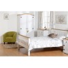 GRADE A1 - Seconique Monaco Double Bed in White and Pine