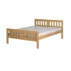 Rustic Pine Double Bed Frame with Footboard - Rio - Seconique
