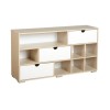 Seconique Fusion 3 Drawer Sideboard - Ivory Maple/White High Gloss