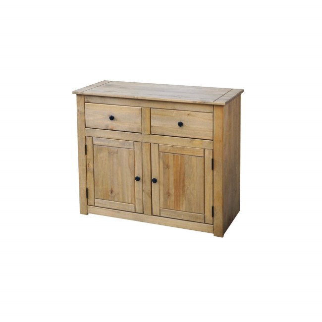 Seconique Panama Solid Pine Sideboard with 2 Doors & 2 Drawers with Natural Wax Finish