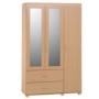 As new but box opened - As new but box opened - Seconique Julia 3 Door 2 Drawer Mirrored Wardrobe in Beech and White