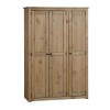 Solid Pine 3 Door Triple Wardrobe - Panama - Seconique