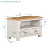 Willow Farmhouse TV Unit Stand with Storage Drawers - Cream &amp; Light Oak