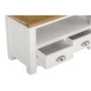 Willow Farmhouse TV Unit Stand with Storage Drawers - Cream &amp; Light Oak