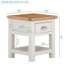 GRADE A2 - Willow 1 Drawer Lamp Table in Cream and Light Oak