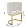 Off White Velvet Cantilever Dressing Table Chair with Gold Legs - Zelena