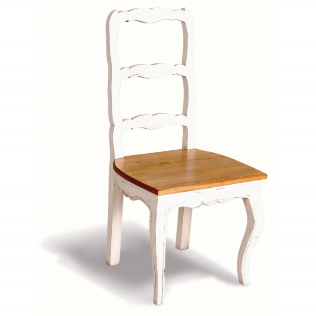 Signature North French Chic Ladder Back Dining Chair - antique white