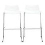 Trent Bar Stool in White with Chrome Legs- Pair