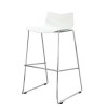 Single Trent Bar Stool in White with Chrome Legs