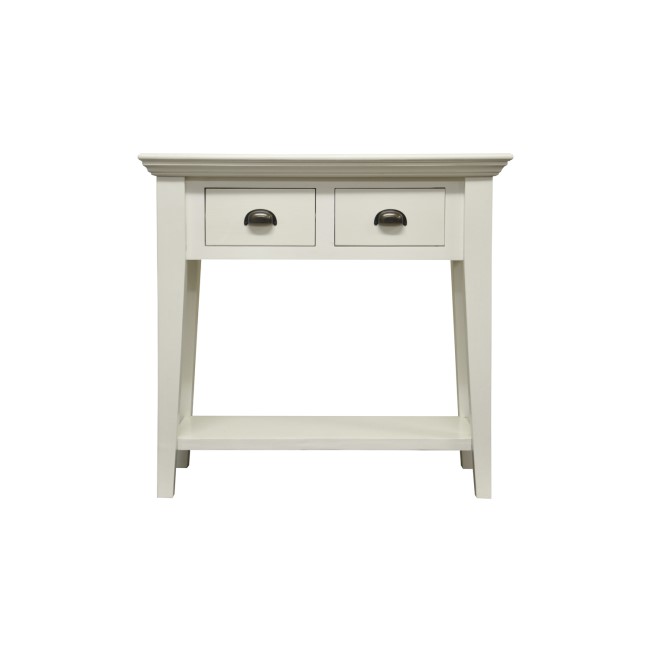 Country Painted White 2 Drawer Console Table