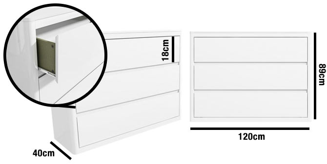 Lexi white chest dimensions