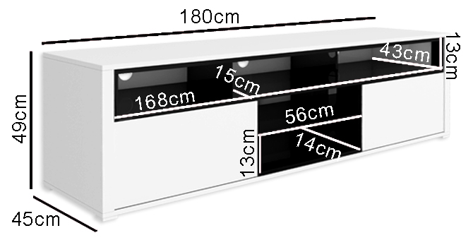 Evoque sound bar TV unit dimensions