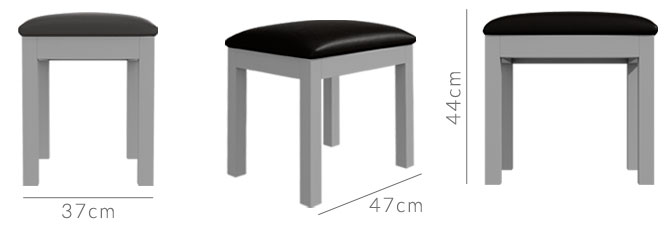 Loire dressing table stool dimensions