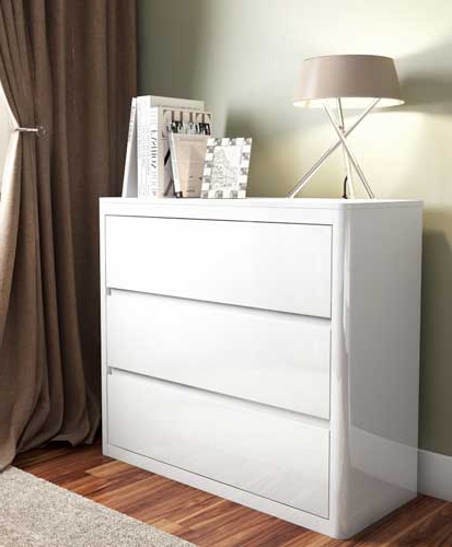 Lexi white chest of drawers