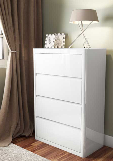 Lexi white chest of drawers