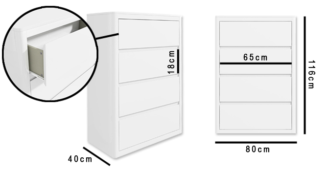 Lexi white chest dimensions