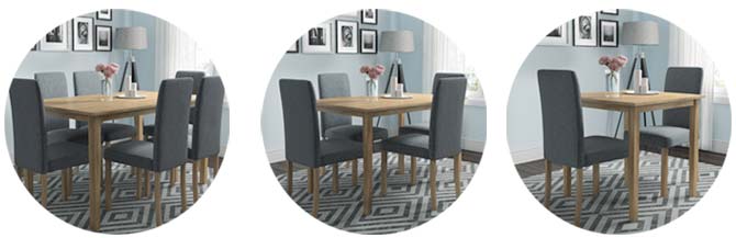 New Haven dining table sizes