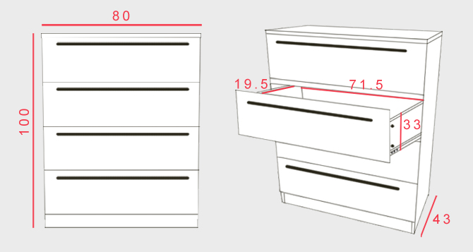 Space_chest of drawers dimensions