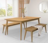 Extendable Wooden Dining Table and Chairs.