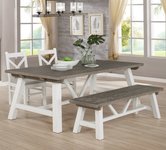 White Dining Table with Bench