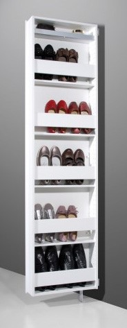 slim shoe cabinet interior