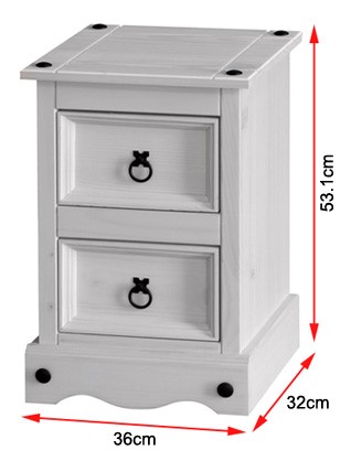 CRW509 Bedside chest with dimensions