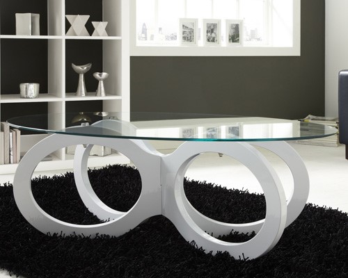 QJ007W Looped base table in white