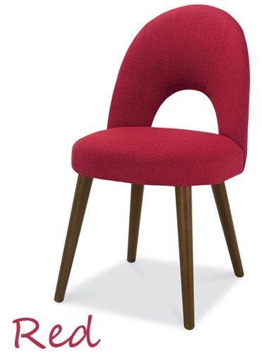 Red Oslo walnut chair