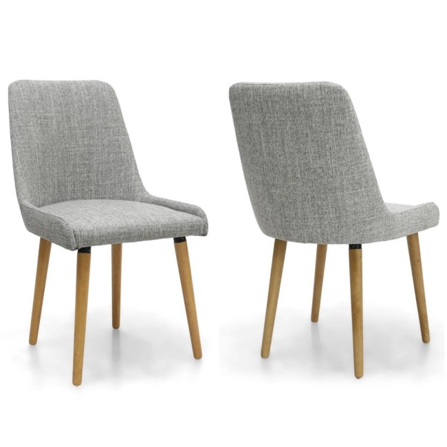 Set of 2 Grey Fabric Dining Chairs - Capri