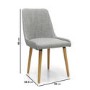 Set of 2 Grey Fabric Dining Chairs - Capri