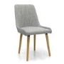 Set of 2 Grey Fabric Dining Chairs - Capri