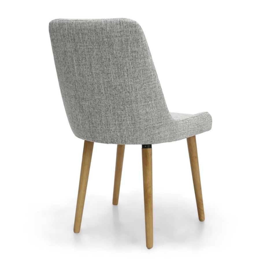 Set of 2 Grey Fabric Dining Chairs - Capri