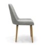 Set of 2 Grey Fabric Dining Chairs - Capri