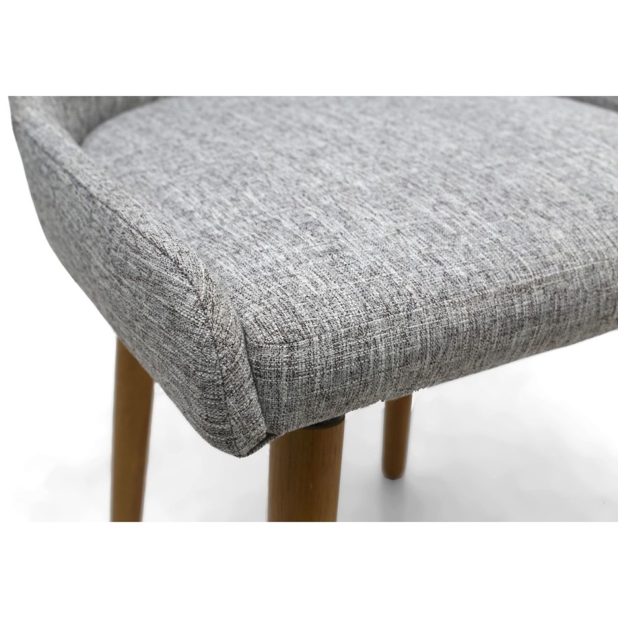 Set of 2 Grey Fabric Dining Chairs - Capri