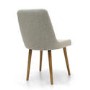 GRADE A1 - Pair of Dining Chairs in Beige Fabric with Wooden Legs - Capri