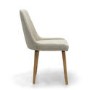 GRADE A1 - Pair of Dining Chairs in Beige Fabric with Wooden Legs - Capri